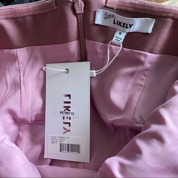 NWT! LIKELY pink off the shoulder mermaid gown 6 - Picture 10 of 10